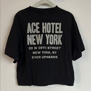 Ace hotel New York Black Graphic Tee with White Text